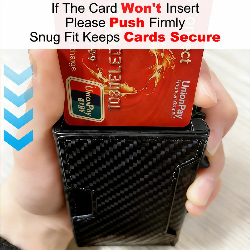 RFID Smart Men Wallets Anti-Theft Magnet Credit Card Holder Front Pocket Carbon Fiber Minimalist Wallet Bank Cardholder Case