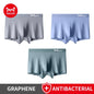 MiiOW Men's Modal Underwear - 3Pcs Graphene Antibacterial Boxer with Seamless Cuffs