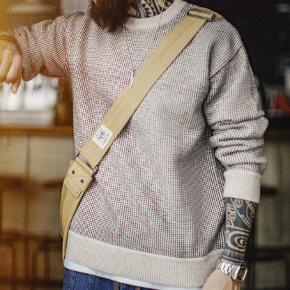 MADEN Vintage Grey Crew-Neck Sweater
