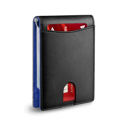 Rfid Leather Men Wallets Money Bag Slim Thin Card Holder Wallet Carbon Fiber Male Small Short Purse Black Billfold Walet Gifts