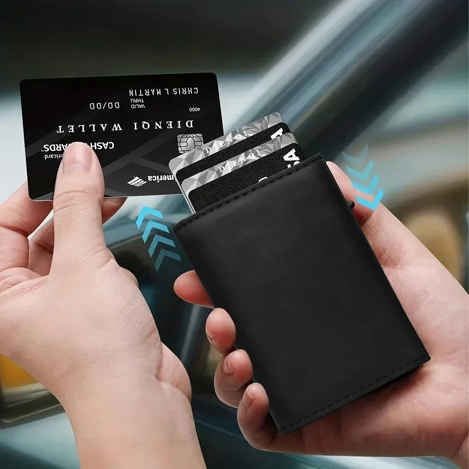 Rfid Credit Card Holder Mens Wallet Luxury Brand Bank Cardholder Cass Carbon Fiber Minimalist Walet Purse Smart Wallets for Men