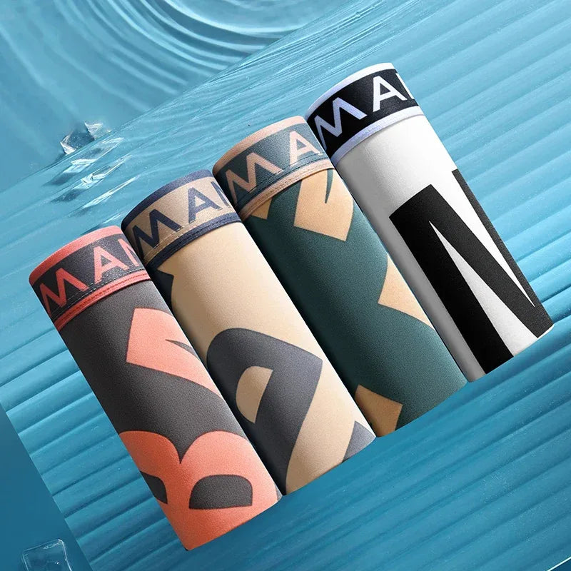 Men's 4 Pack Ice Silk Boxer Shorts - ShopHub