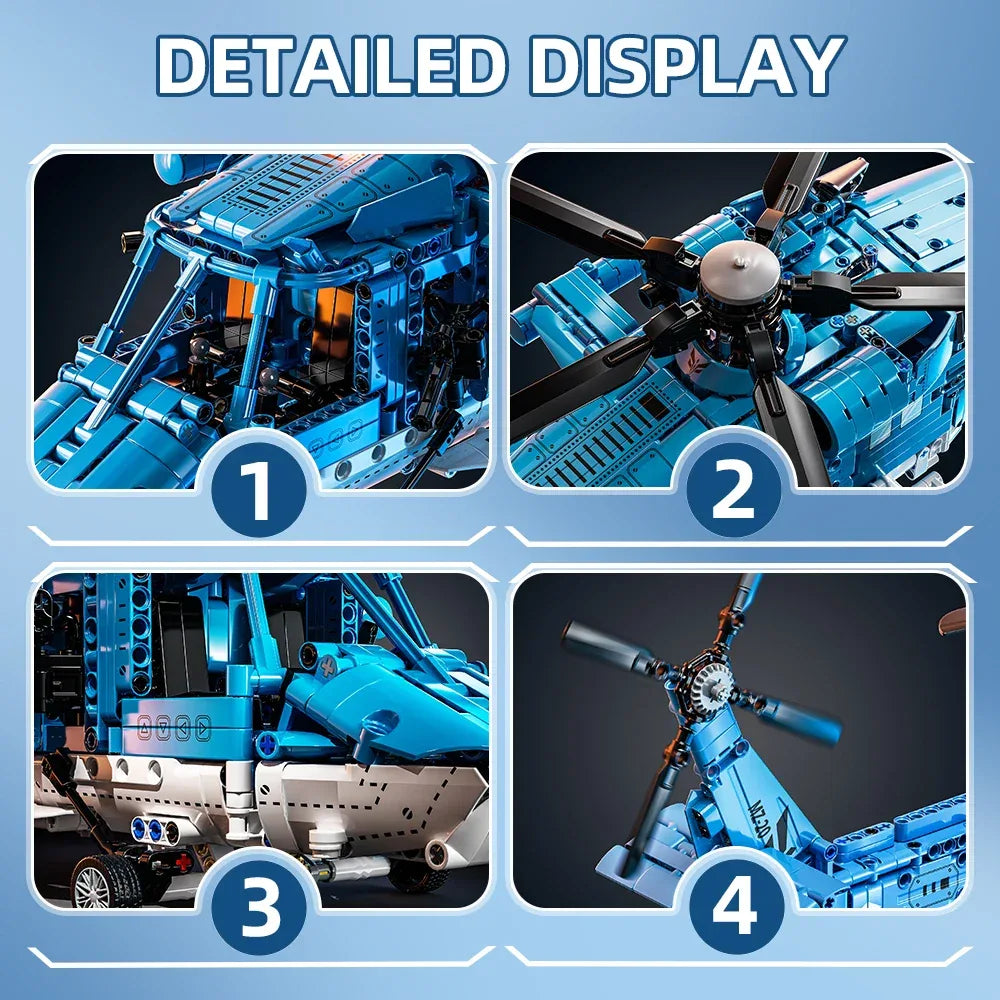 TOYLINX 1711PCS Attack Helicopter Set - ShopHub