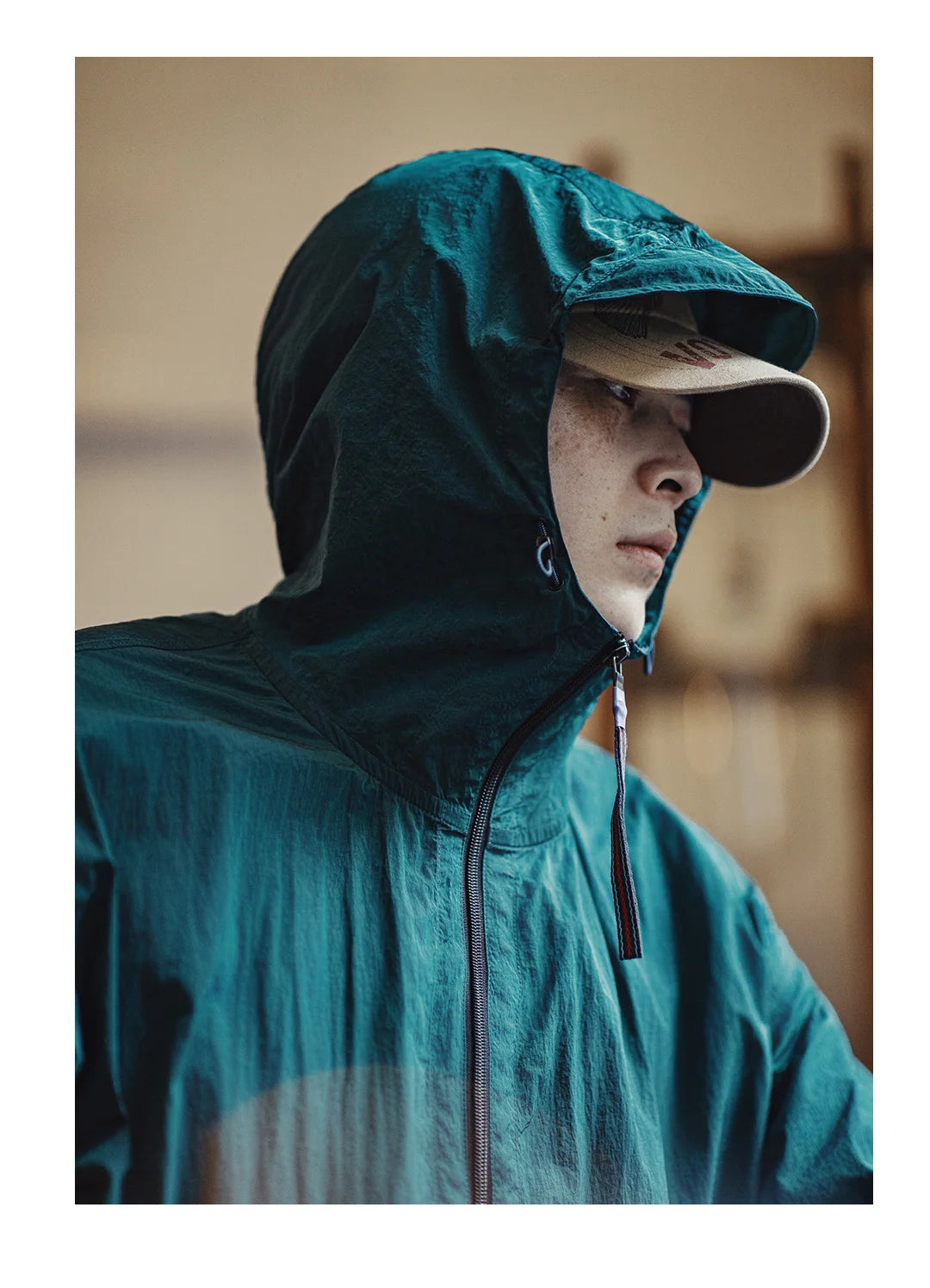 MADEN Gorpcore Half-zip Hooded Jacket Men Lightweight Relaxed Oversized Light Outdoor Utility Workwear Casual Spring Autumn