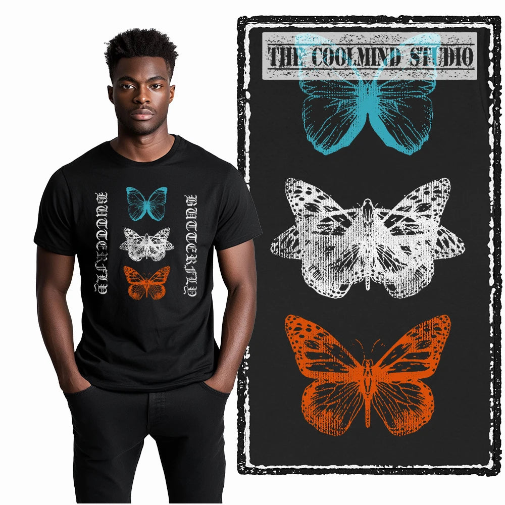 COOLMIND X0119 Wings of Joy Butterfly Cotton Tee