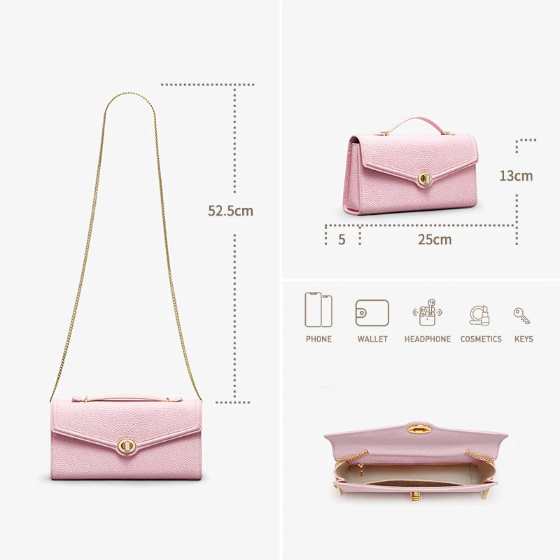 BAFELLI 2026 NEW WOMEN'S HANDBAG LEATHER WALLET PARTY SHOULDER DRESS PURSE LUXURY DESIGNER BRAND FEMALE EVENING BAGS CLUTCHES