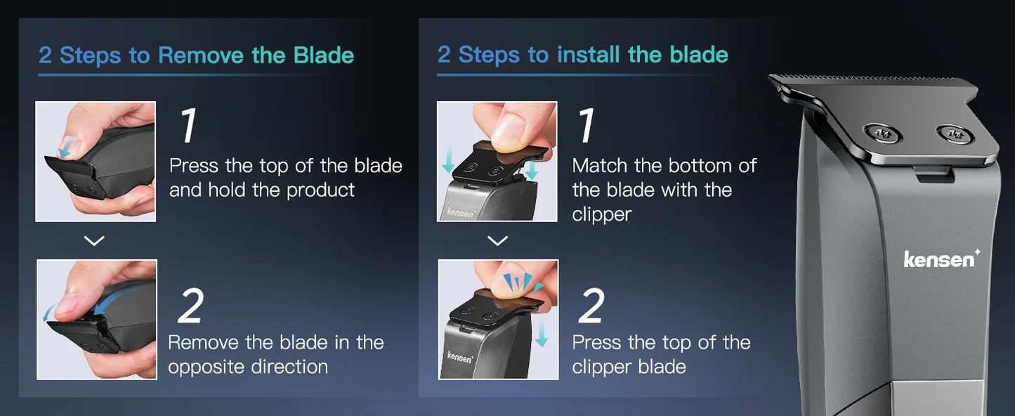 Kensen S25 Electric Trimmer - Adjustable Men's Razor Hair Cutting Machine and Beard Trimmer