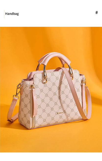 FOXER Vintage Leather Women Handbag Classic Top‑Handle Tote Bag PVC Leather Large Capacity Shoulder Bag Ladies Crossbody Purse