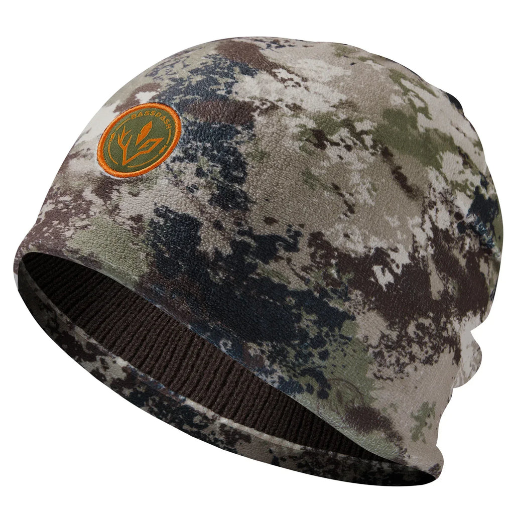 BASSDASH Reversible Windproof Fleece Beanie Brown Grunge