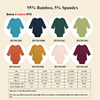 Kids Tales Little Calm Bamboo-Blend Long-Sleeve Baby Romper