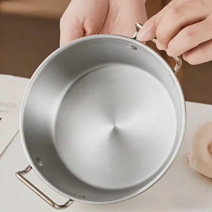 Stainless Steel Noodle Bowl with Handle - Ramen Soup Salad Bowl for Home, Camping, and Picnic