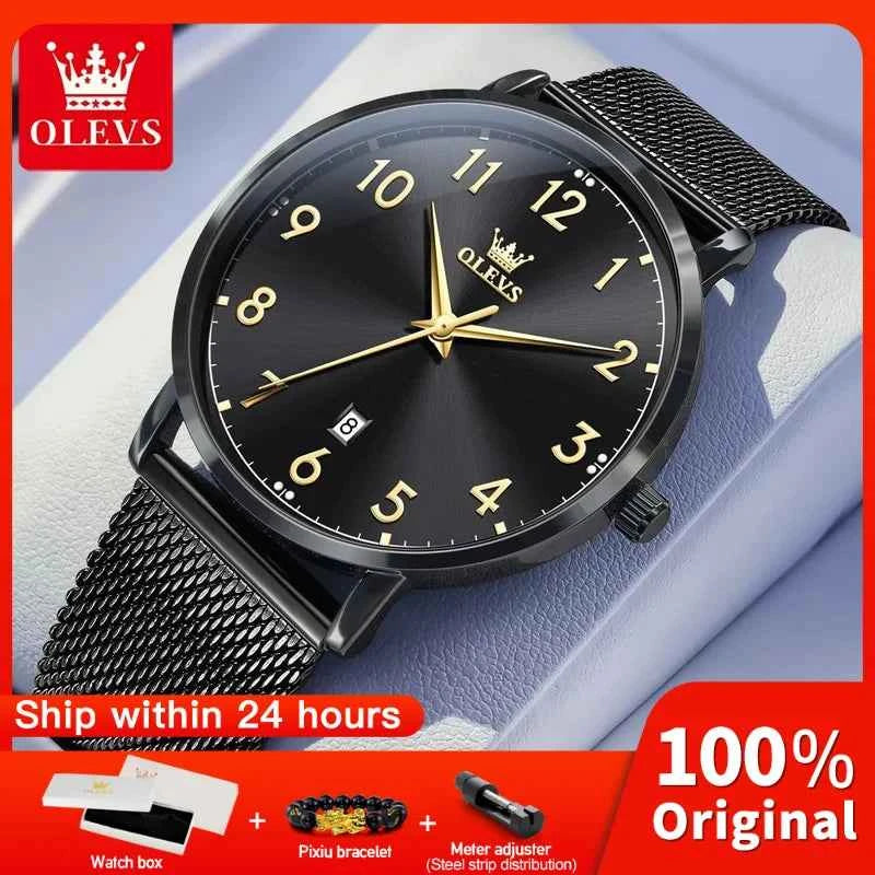 OLEVS 5653 Quartz Watch for Men and Women - Simple Original Waterproof Luminous Automatic Date Couple Gifts Reloj