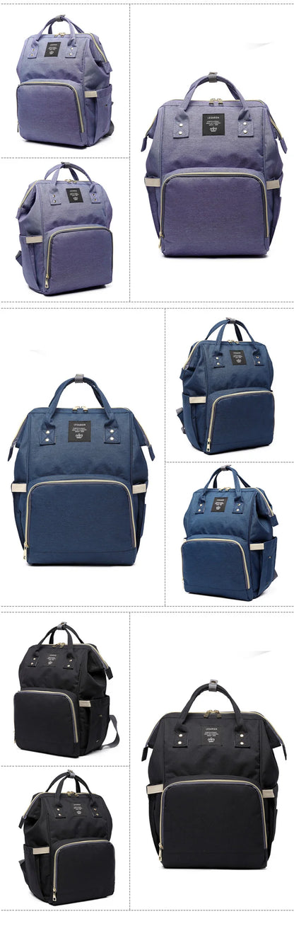 Lequeen Fashion Mummy Maternity Nappy Bag Large Capacity Nappy Bag Travel Backpack Nursing Bag for Baby Care Women's Fashion Bag