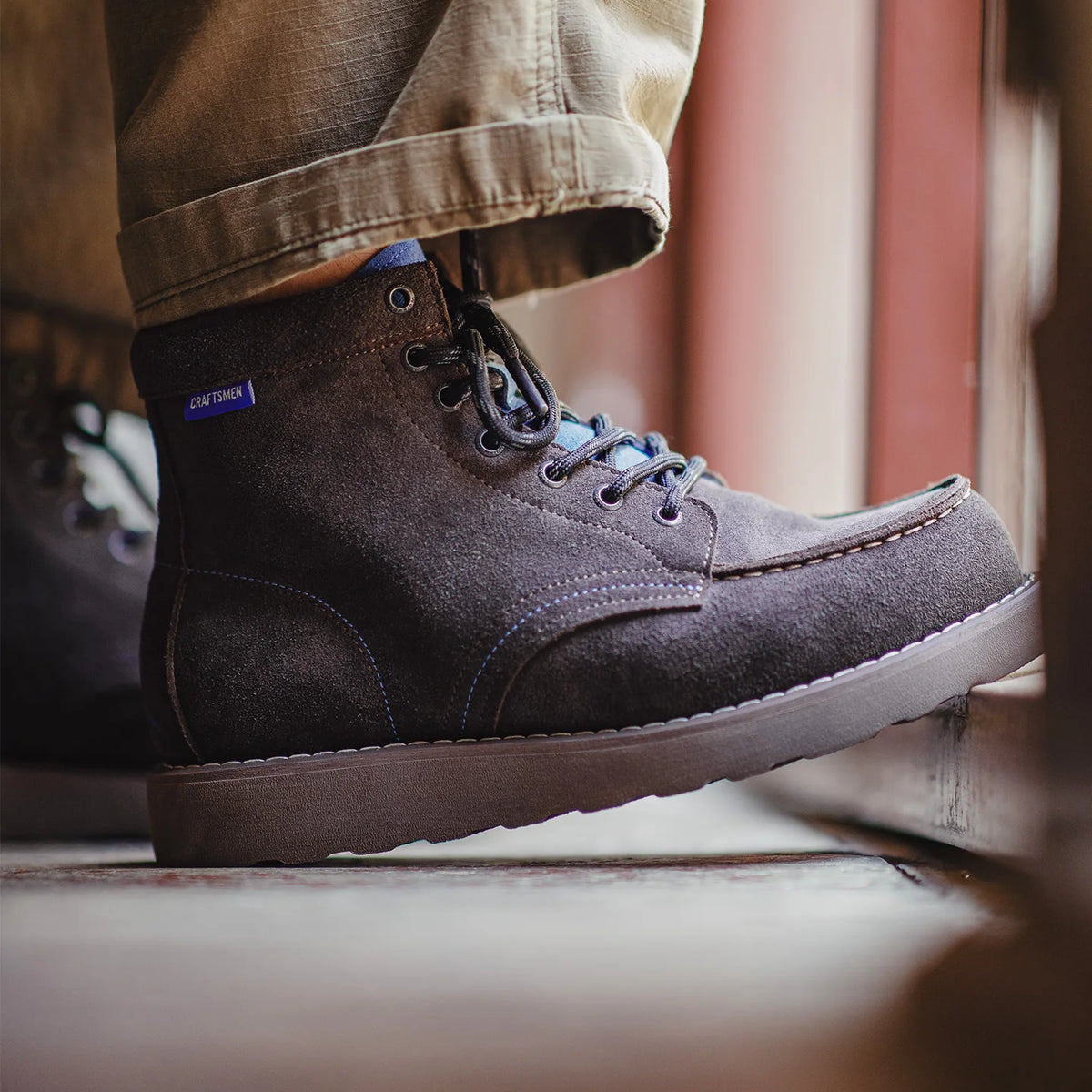 Maden Men's Vintage Brown Cow Suede Work Boots