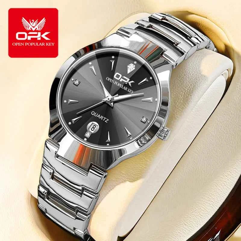 OPK 8105 Unisex Quartz Watch - Original Waterproof Luxury Luminous Design for Men with Single Calendar