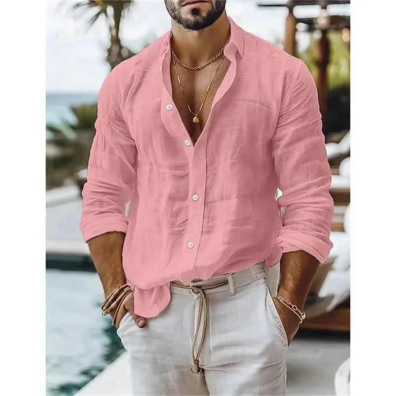 Men's Casual Linen Shirts - ShopHub