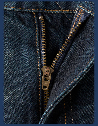 SIMWOOD 2026 Spring New Loose Straight 16oz Heavyweight Selvedge Denim Jeans Men Vintage Distressed Ripped Jeans