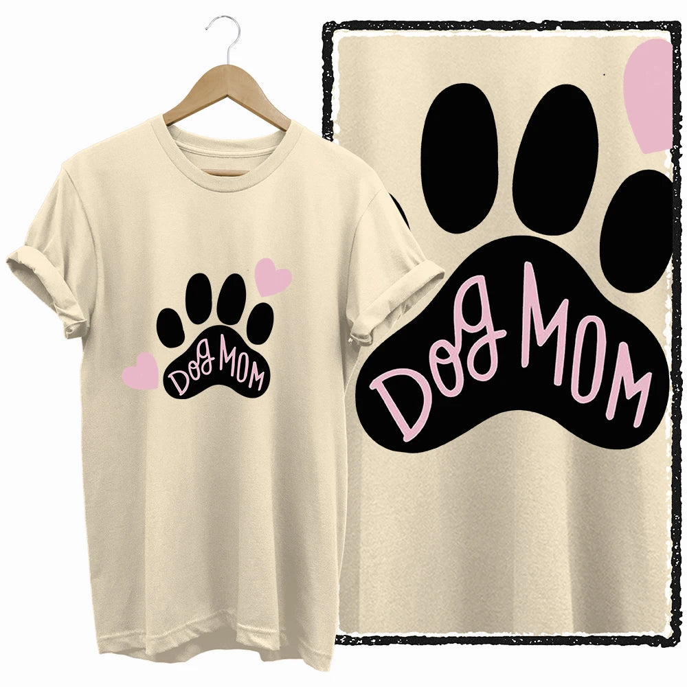 COOLMIND Beige Cat Graphic T-Shirt | Women's Relaxed Fit