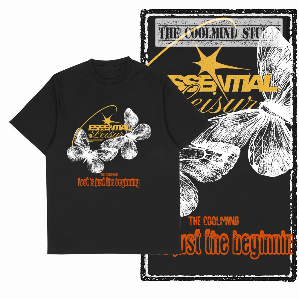 COOLMIND X0111 Butterfly Bliss Graphic Cotton Tee