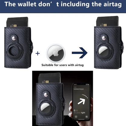 Airtag Wallet Rfid Credit Card Holder Luxury Men Women Bank Cardholder Case Wallet Money Bag Purse For Apple Air Tag Tracker