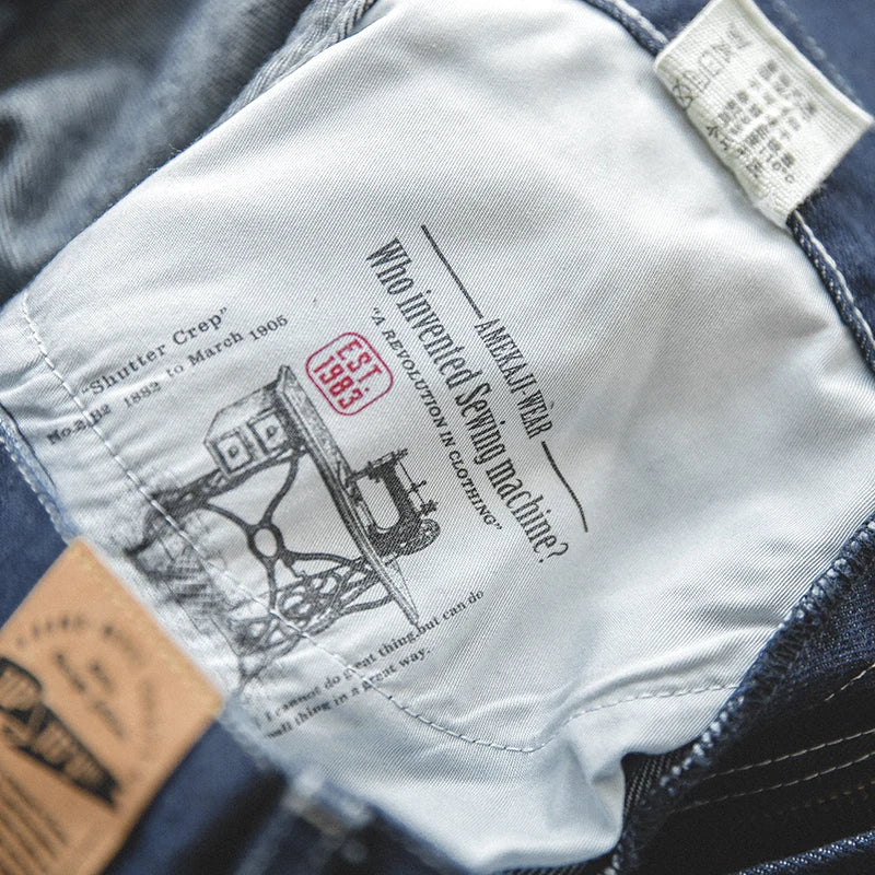 Maden Work Attire Retro Wide-leg Denim Jeans