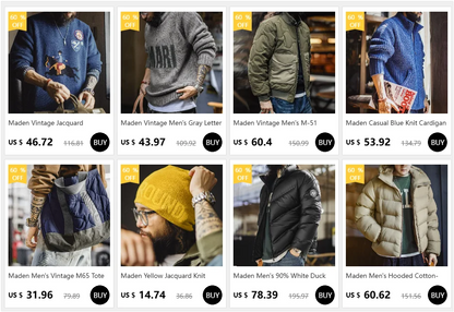 Maden Retro Green Deck Jacket Hooded Sweatshirt wtih Drawstring Collar Cuffs Adjustable Design Windbreaker Pullover for Men