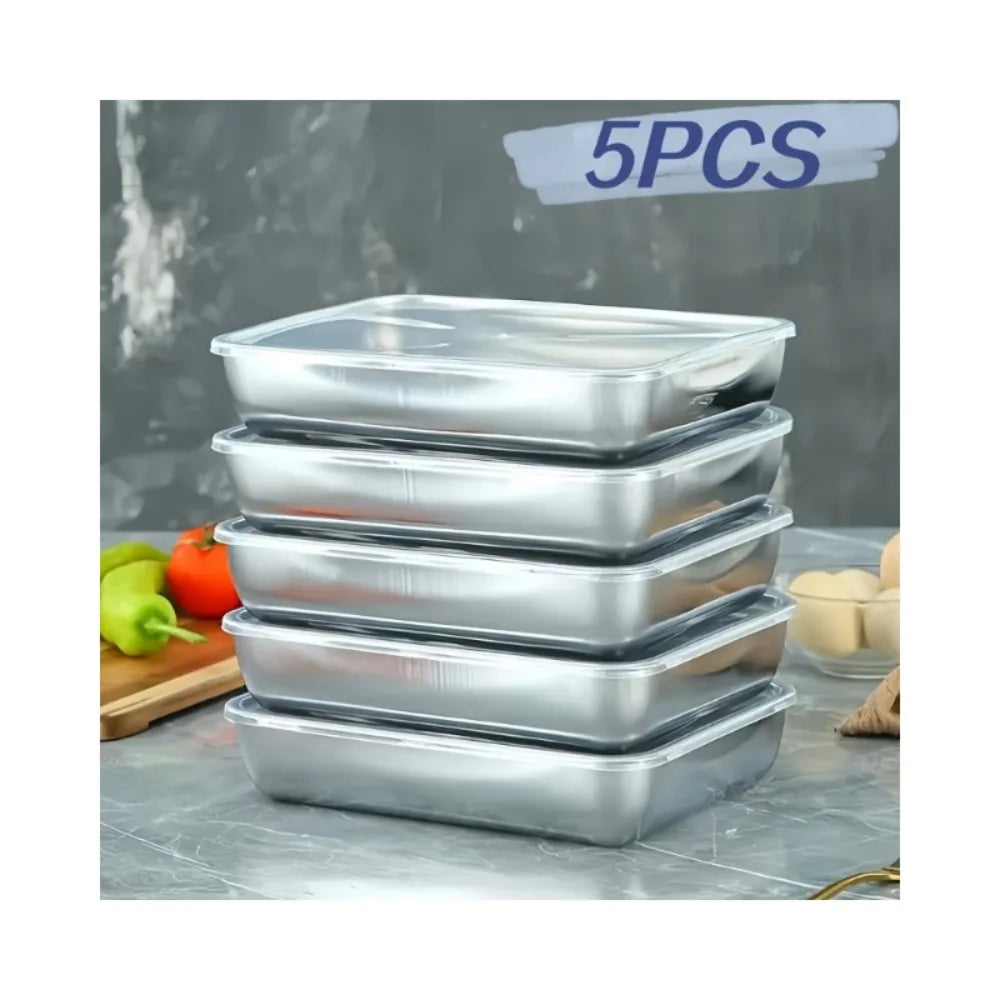 5Pcs Thickened Stainless Steel Food Containers