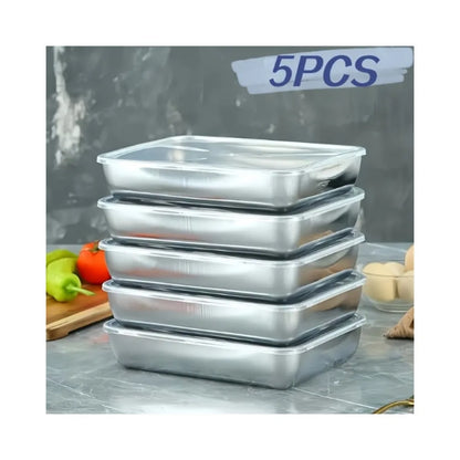 5Pcs Thickened Stainless Steel Food Containers