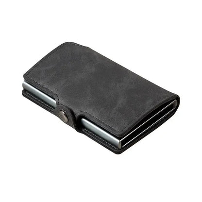 Split Leather Mens Slim Card Holder Wallet with Money Clip RFID Blocking Pop Up Credit Cardholder Minimalist Wallets for Men