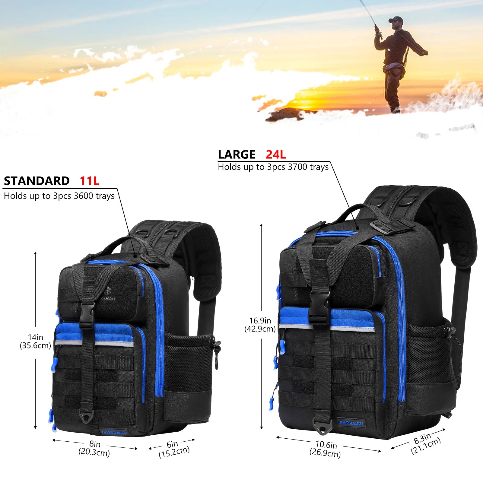 BASSDASH Fishing Backpack Convertible Sling Bag ShopHub