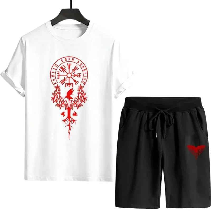 Men's Summer Tracksuit Set - Urban Casual Fashion 2pcs T-shirt and Shorts Outfit for Comfort and Style