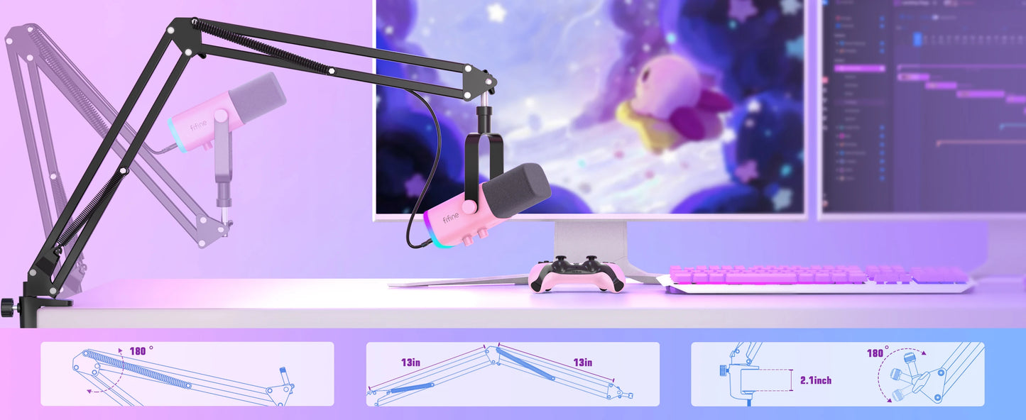 FIFINE Gaming Dynamic Microphone Kit - Elevate Your Audio Experience with Stunning Sound Quality
