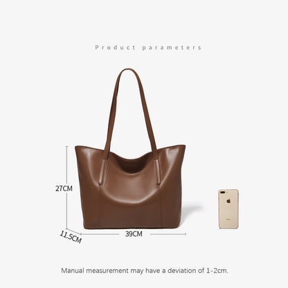 FOXER Lady's Shoulder Bag Split Leather Soft Fabric 2026 New Casual Large Capacity Women Tote Bag Commute Travel Bag All-match