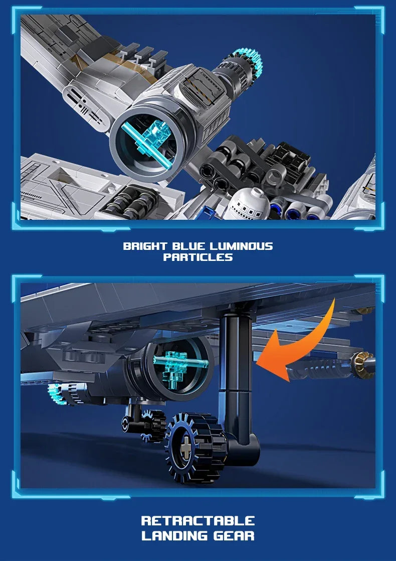 TOYLINX Space Fighter Jet DIY Model With 1271PCS - ShopHub