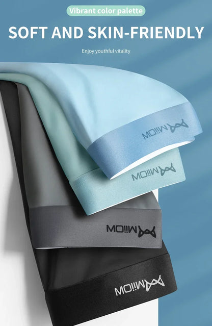 MiiOW Ice Silk Men's Boxershorts 3Pcs - Breathable Antibacterial Underwear
