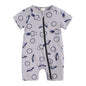 Kids Tales Playful Prints Cotton-Blend Short-Sleeve Baby Romper