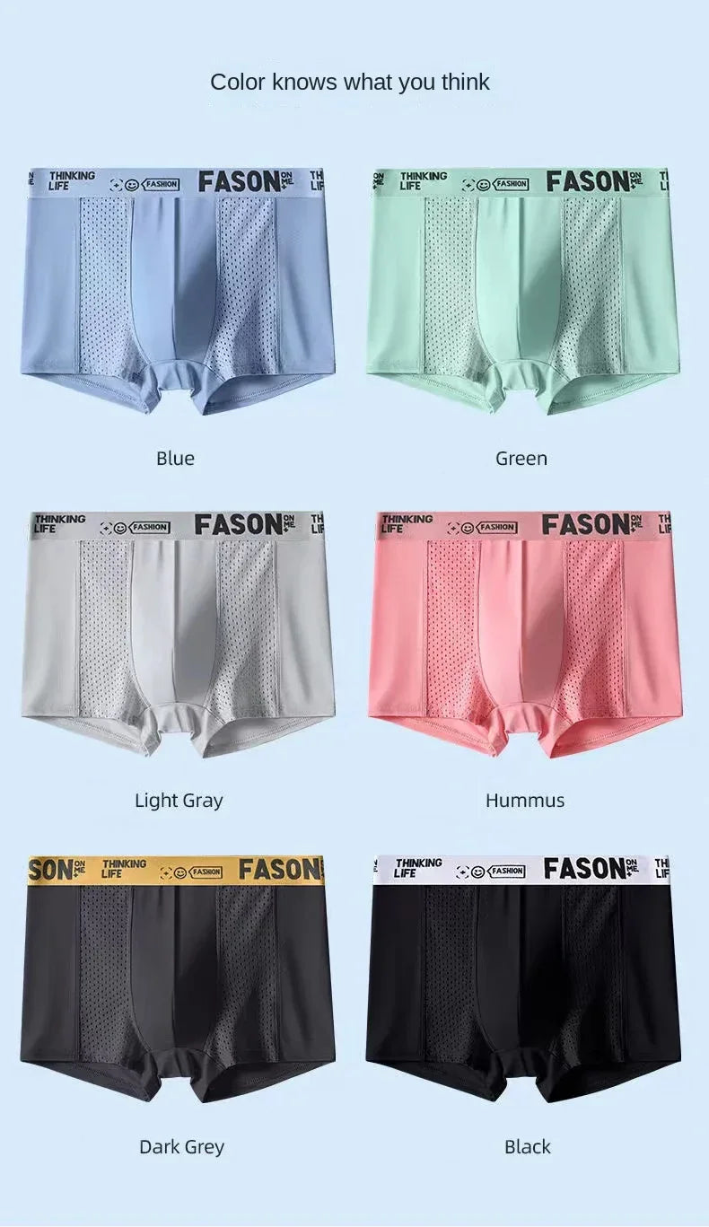 Men's 4 Pack Mesh Ice Silk Boxer Shorts - ShopHub