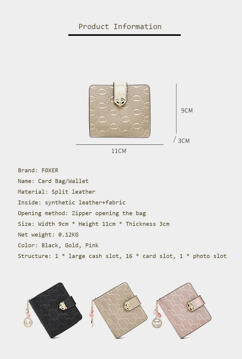 FOXER Light Luxury Women's Short Wallet