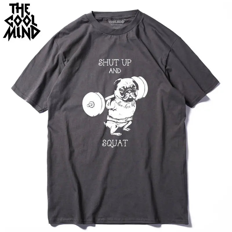 COOLMIND PU0117A Go Home or Go Hard Pug Cotton Tee