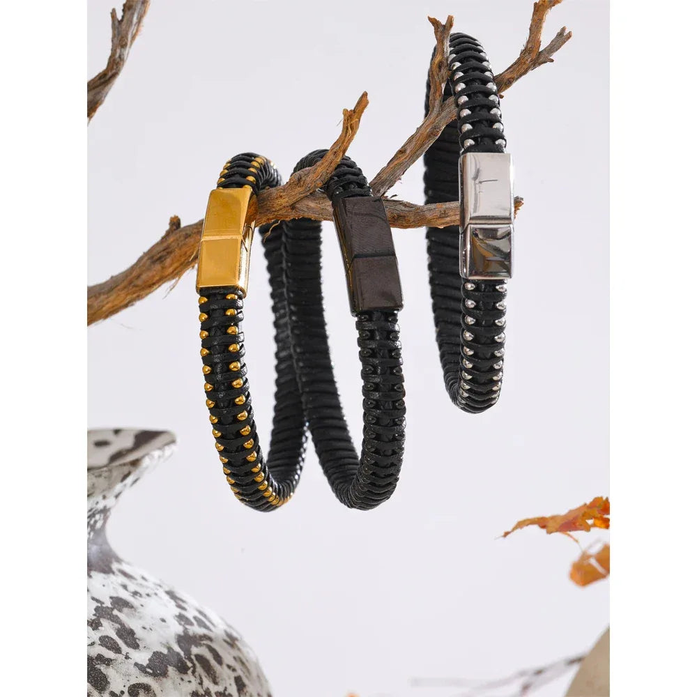 22cm Men’s Fibre Rope Braided Classic Bracelet - ShopHub