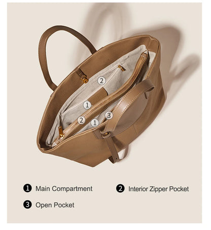 FOXER Luxury Cow Leather Tote Bag
