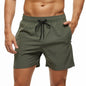 Men's breathable mesh liner boardshorts with zipper pockets, quick-dry fabric, solid design, ideal for beach and swimming by ShopHub NZ