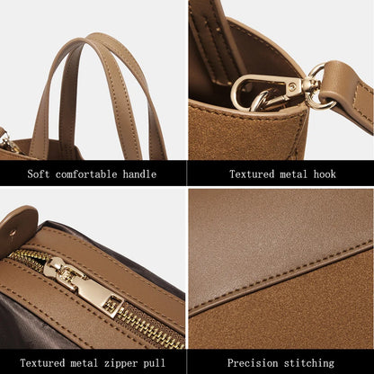 FOXER PU Leather Women's Handbag 2026 Stylish Retro Tote Bag Large Capacity Shoulder Bag for Daily Commute