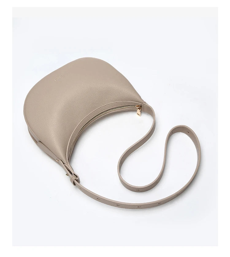 FOXER Women's Shoulder Bag PU Leather New Lady Crescent Underarm Bag Fashion Minimalist Crossbody Bag for Daily Casual Outfit