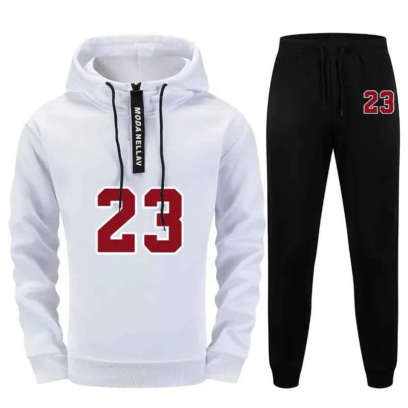 Mens Urban Fashion Tracksuit Set - 2 Piece Half Zip Hoodie & Sweatpants for Streetwear, Perfect Men's Tracksuit Set for Autumn & Winter Casual Sporty Jogging