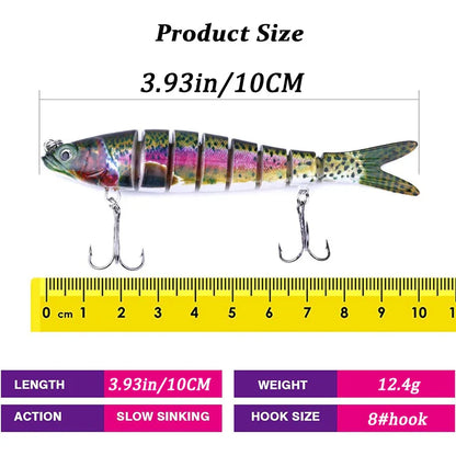 Multi-Jointed Bionic Fishing Lure 10cm/12.4g – 1/3/5pcs Habicare