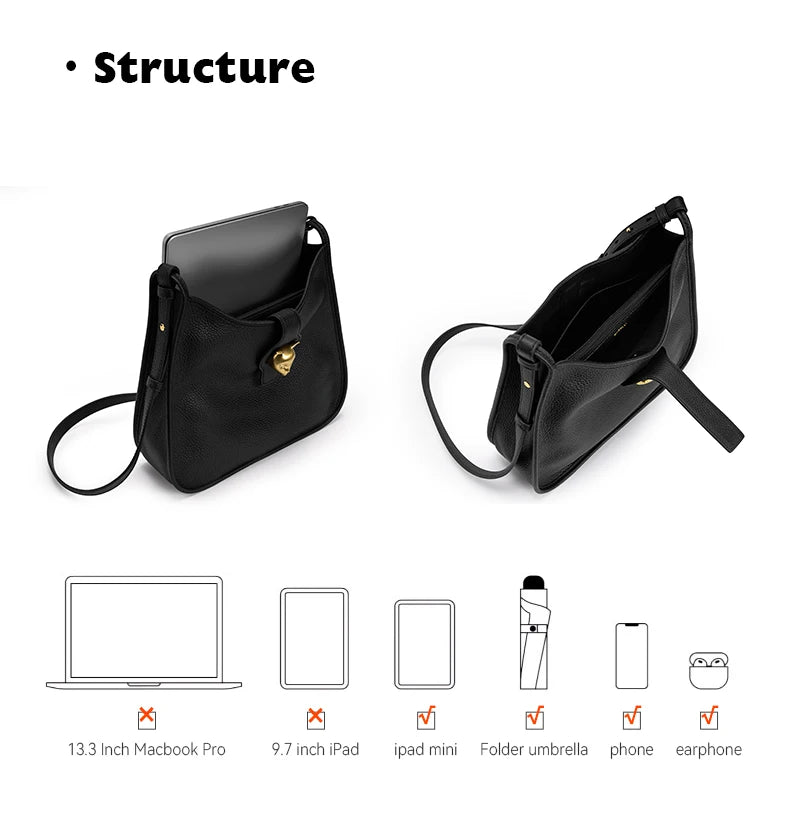 BAFELLI Natural Cattle Leather Bucket Bag