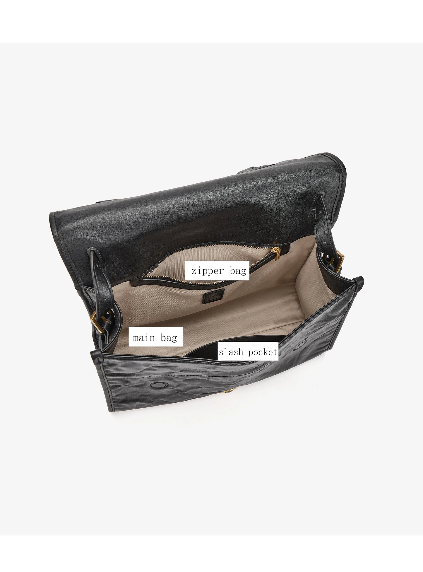 FOXER Wrinkled Genuine Leather Women's Crossbody Bag