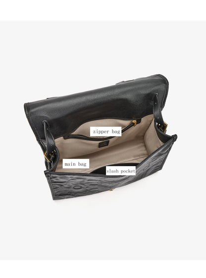 FOXER Wrinkled Genuine Leather Women's Crossbody Bag