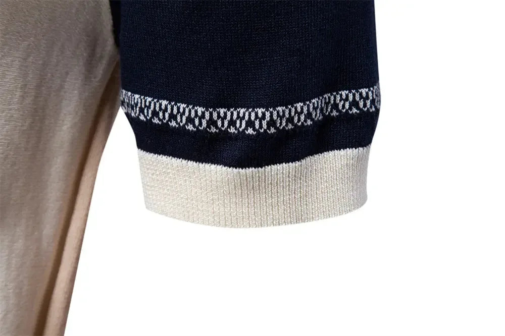 AIOPSON Men's Breathable Striped Polo Shirts - ShopHub